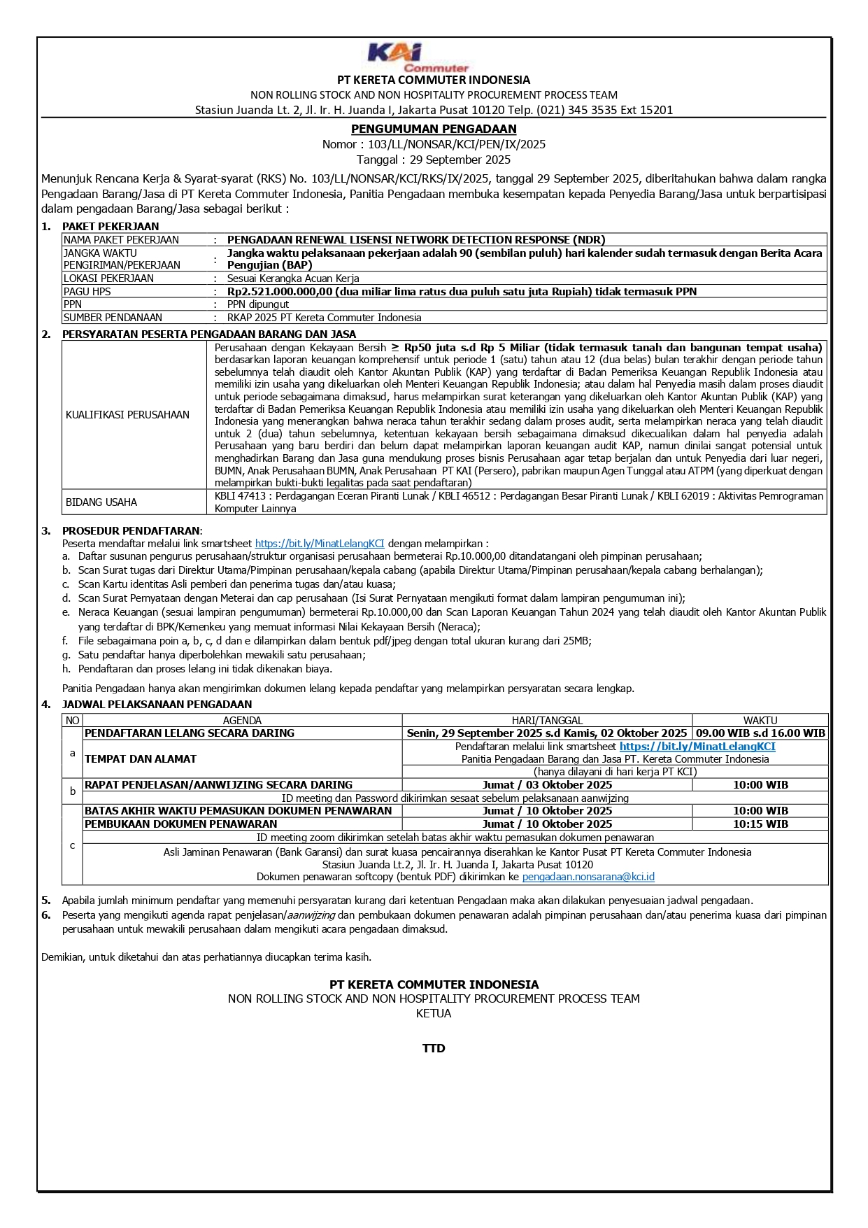 2 pengumuman 103 pengadaan renewal lisensi network detection response ndr page 0001